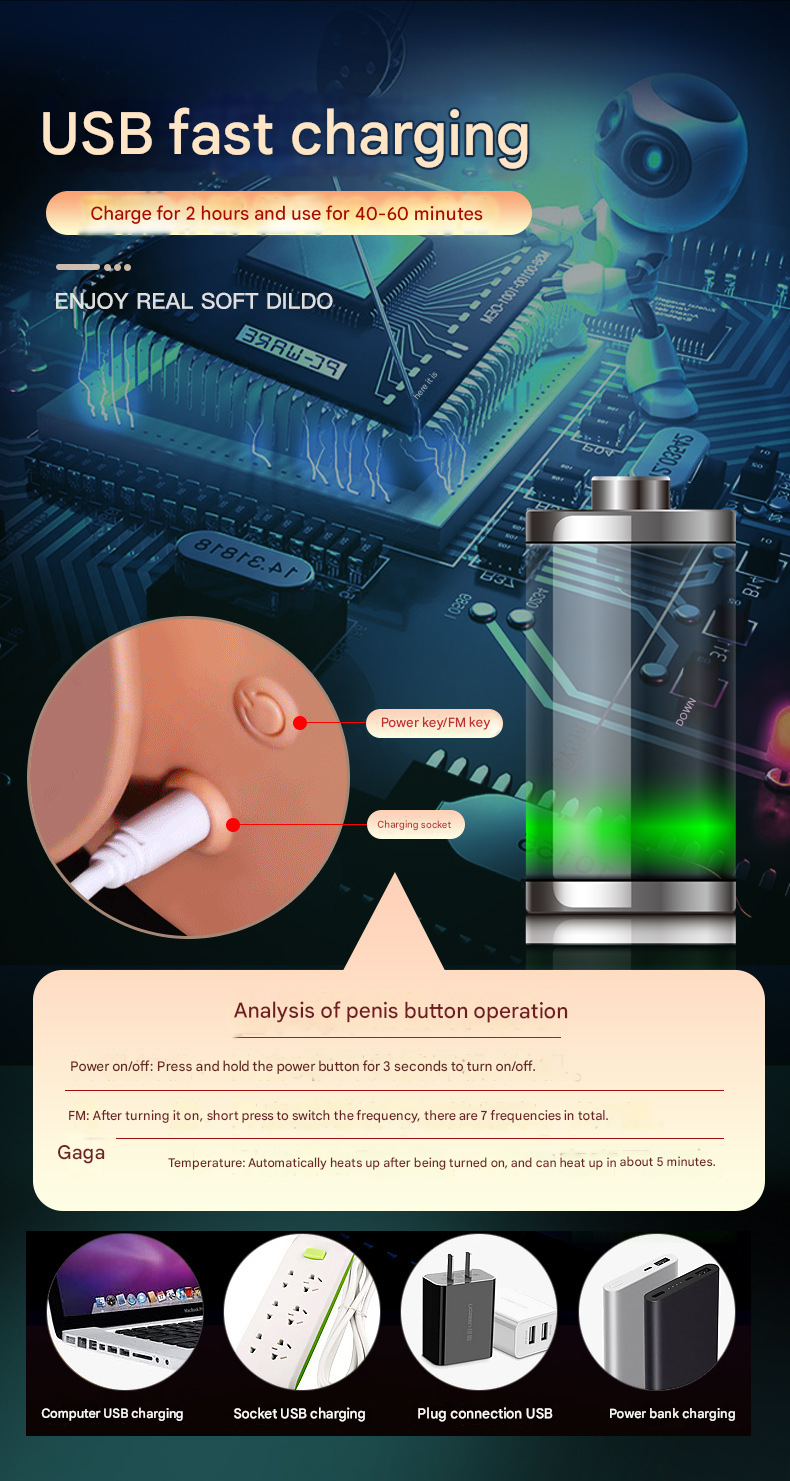 Female APP Controlled Electric Dildo - Image 3